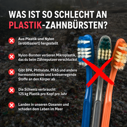 Bambus Zahnbürste mit Wildschweinborsten