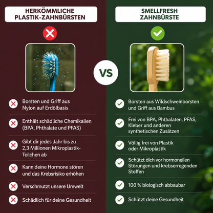 Bambus Zahnbürste mit Wildschweinborsten