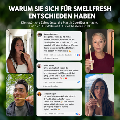 Bambus Zahnbürste mit Wildschweinborsten